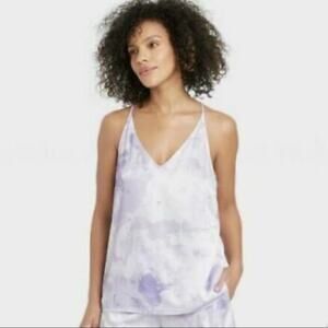 Stars Above Women's Purple Tie-Dye Satin Sleep Camisole Size XS